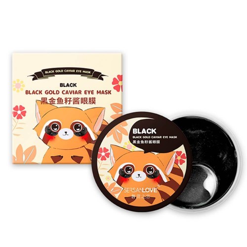 Гидрогелевые патчи под глаза SERSANLOVE Black Gold Caviar Eye Mask с золотом и экстрактом черной икры 60 шт