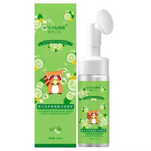 Пенка-мусс для умывания SERSANLOVE Cucumber Amino Acid Cleanser Mousse с экстрактом огурца 150 мл