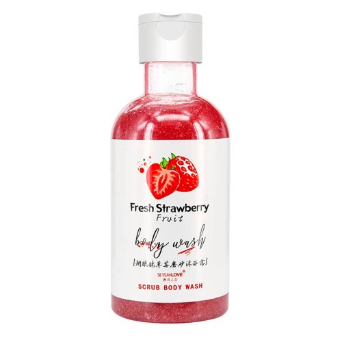 Гель-скраб для тела SERSANLOVE Fresh Strawberry Fruit Scrub Body Wash с экстрактом клубники 260 мл