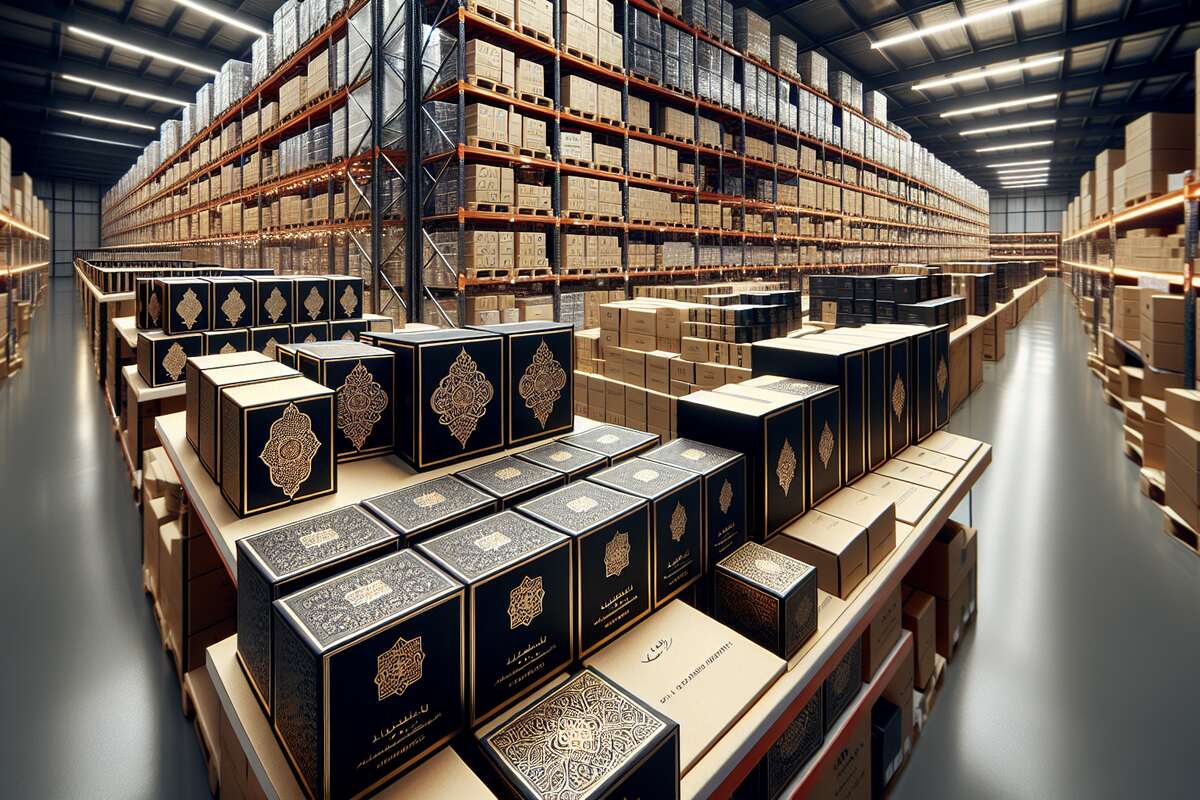 Оптовий склад арабської парфумерії — коробки Lattafa та Al Haramain